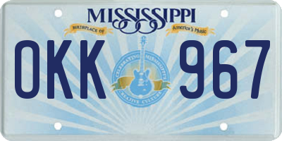 MS license plate OKK967