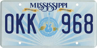 MS license plate OKK968