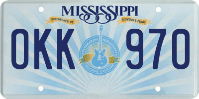 MS license plate OKK970