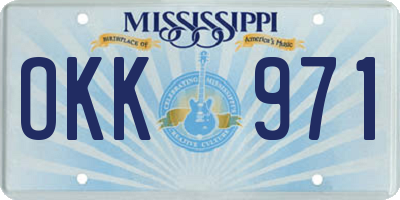 MS license plate OKK971