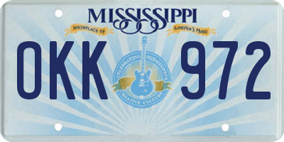 MS license plate OKK972