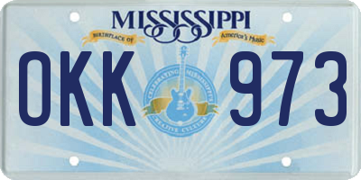 MS license plate OKK973