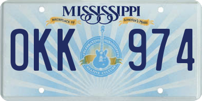 MS license plate OKK974
