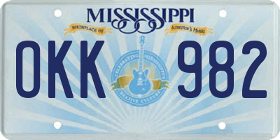 MS license plate OKK982