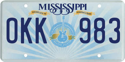 MS license plate OKK983