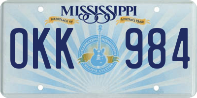 MS license plate OKK984