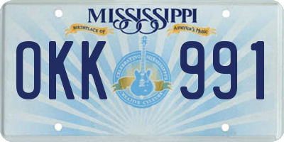 MS license plate OKK991