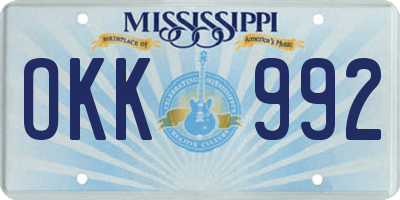 MS license plate OKK992