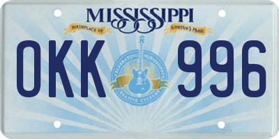 MS license plate OKK996