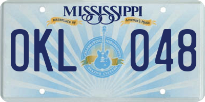 MS license plate OKL048
