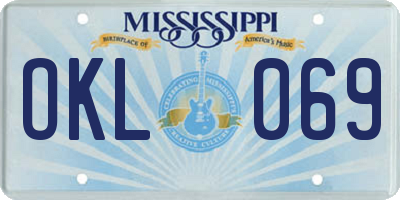 MS license plate OKL069