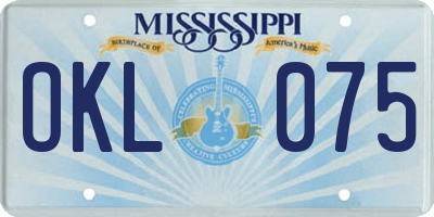 MS license plate OKL075