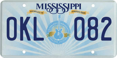 MS license plate OKL082