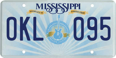 MS license plate OKL095