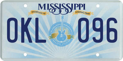 MS license plate OKL096
