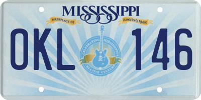 MS license plate OKL146