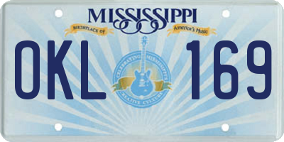 MS license plate OKL169