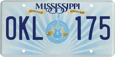 MS license plate OKL175