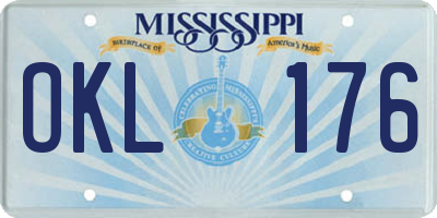 MS license plate OKL176