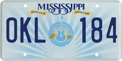 MS license plate OKL184