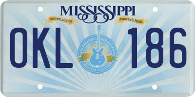 MS license plate OKL186