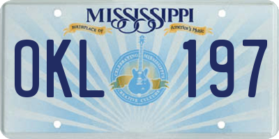 MS license plate OKL197