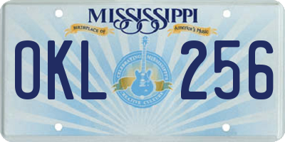 MS license plate OKL256