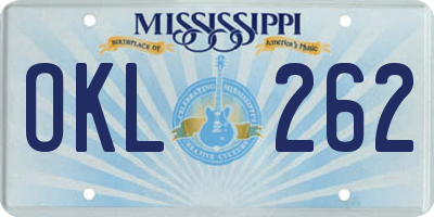 MS license plate OKL262