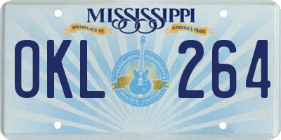 MS license plate OKL264