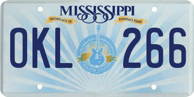 MS license plate OKL266