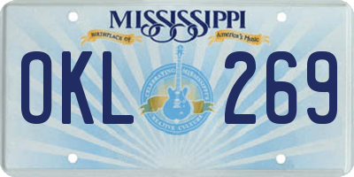 MS license plate OKL269