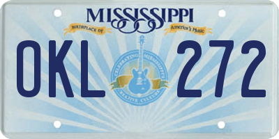 MS license plate OKL272