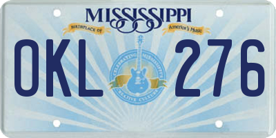 MS license plate OKL276