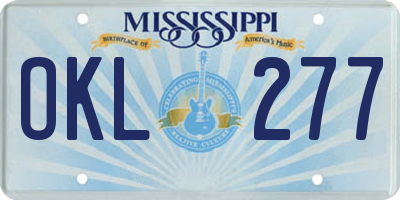 MS license plate OKL277