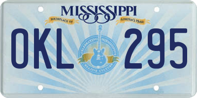 MS license plate OKL295