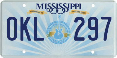 MS license plate OKL297