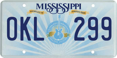 MS license plate OKL299