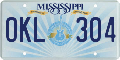 MS license plate OKL304