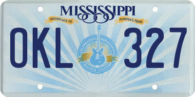 MS license plate OKL327