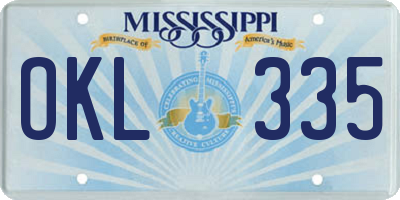 MS license plate OKL335