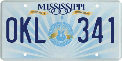MS license plate OKL341
