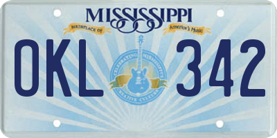 MS license plate OKL342