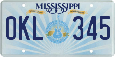 MS license plate OKL345