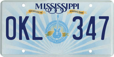 MS license plate OKL347