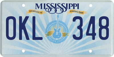 MS license plate OKL348