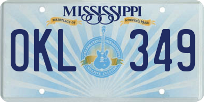 MS license plate OKL349