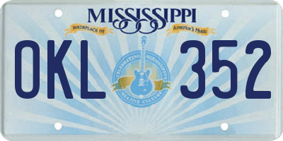 MS license plate OKL352