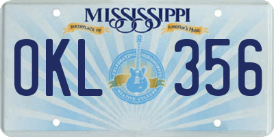 MS license plate OKL356