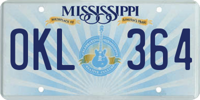 MS license plate OKL364