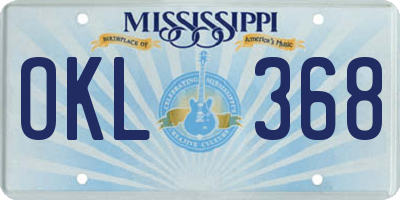 MS license plate OKL368